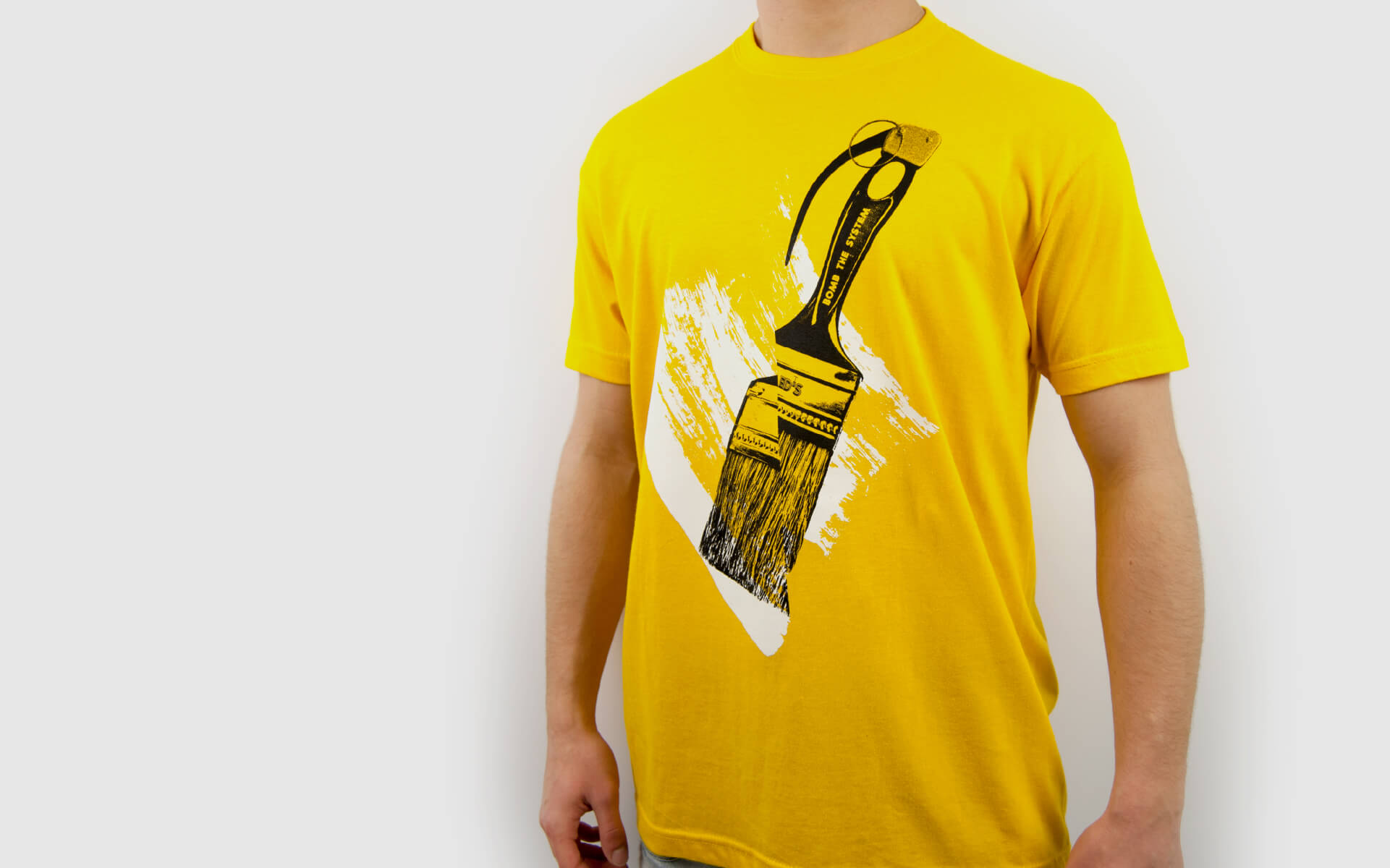 ED'S BOMB THE SYSTEM Online Shop T-Shirt Brush Yellow