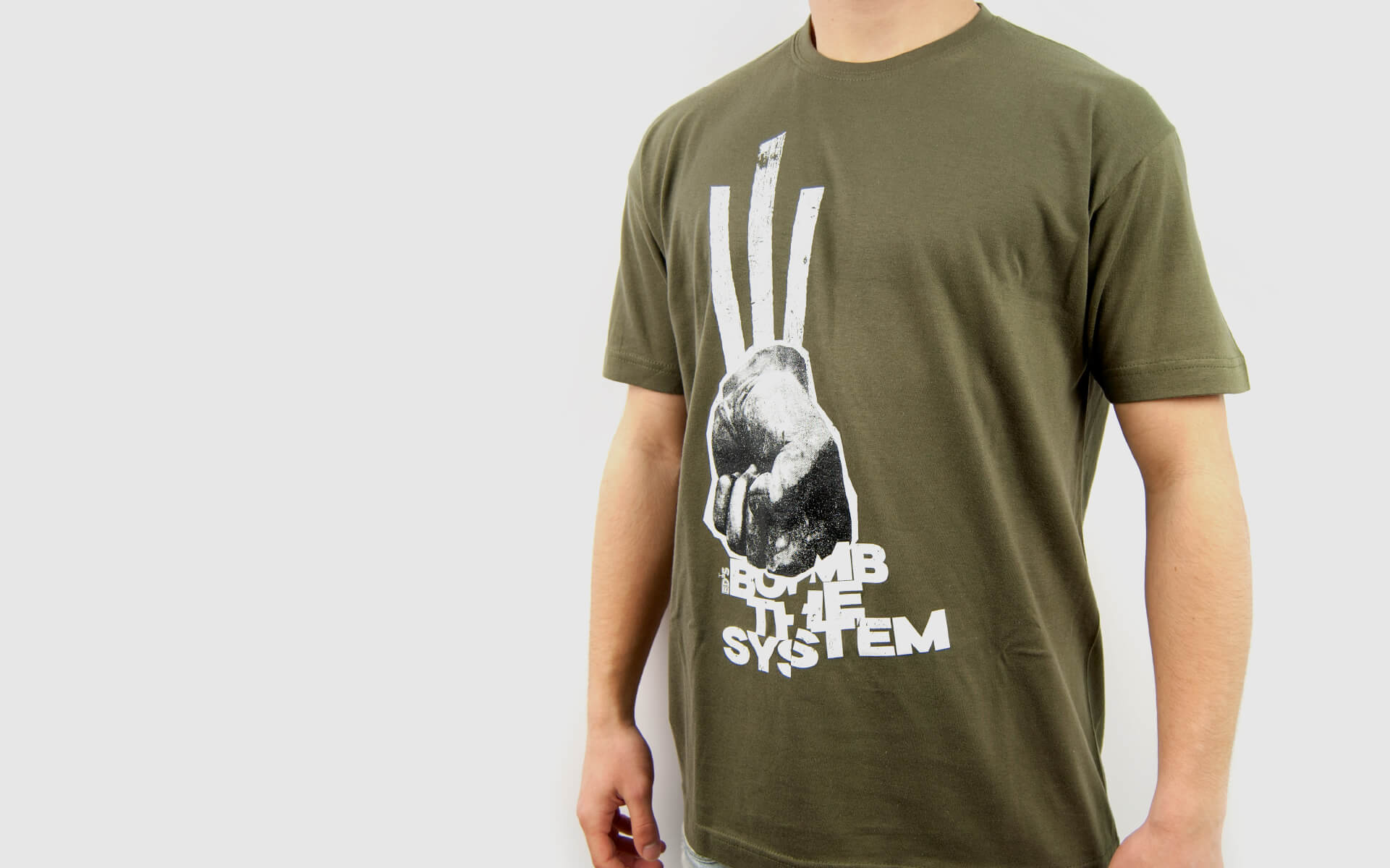 ED'S BOMB THE SYSTEM Online Shop T-Shirt Fist Green