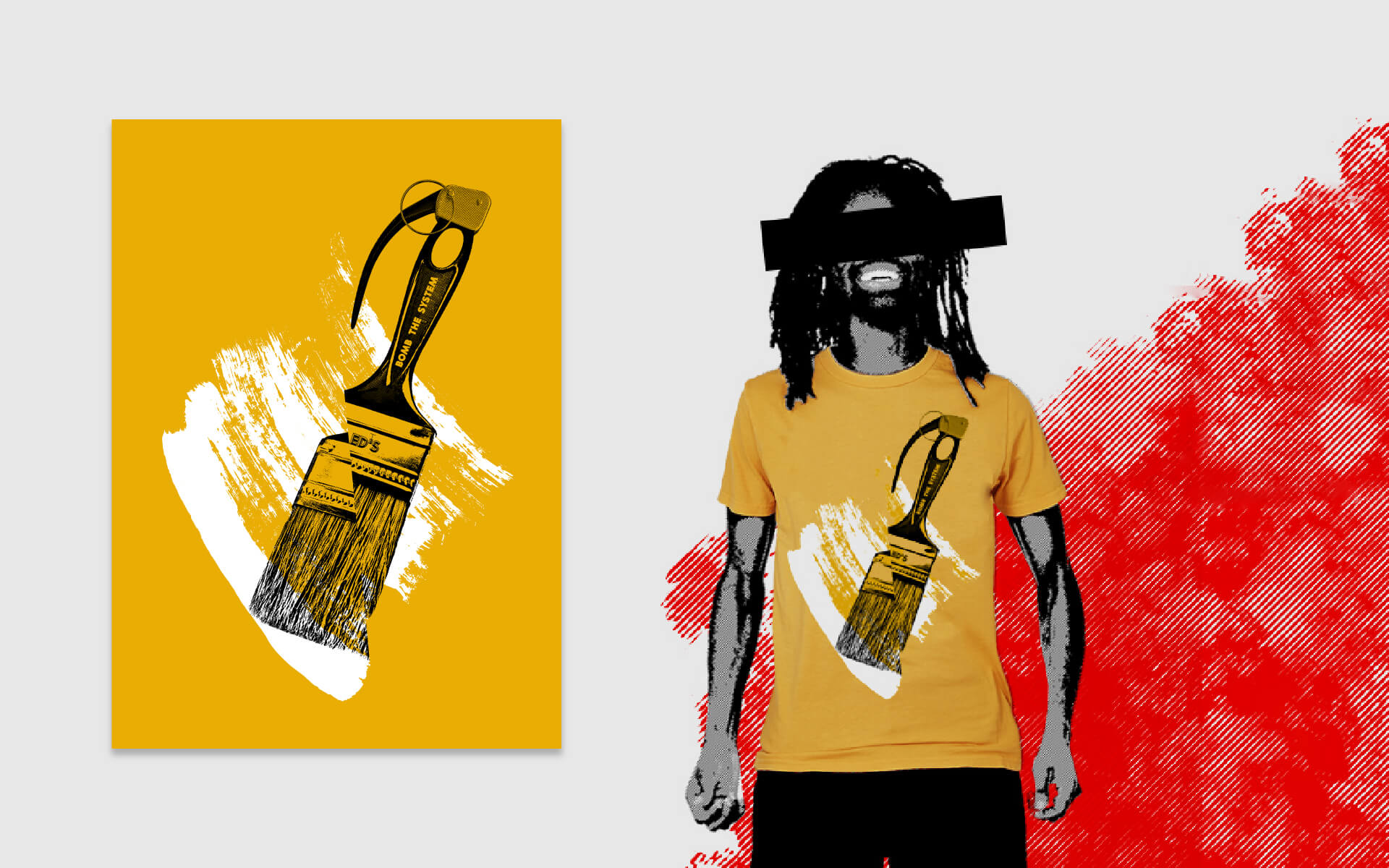 ED'S BOMB THE SYSTEM T-Shirt Illustration Brush