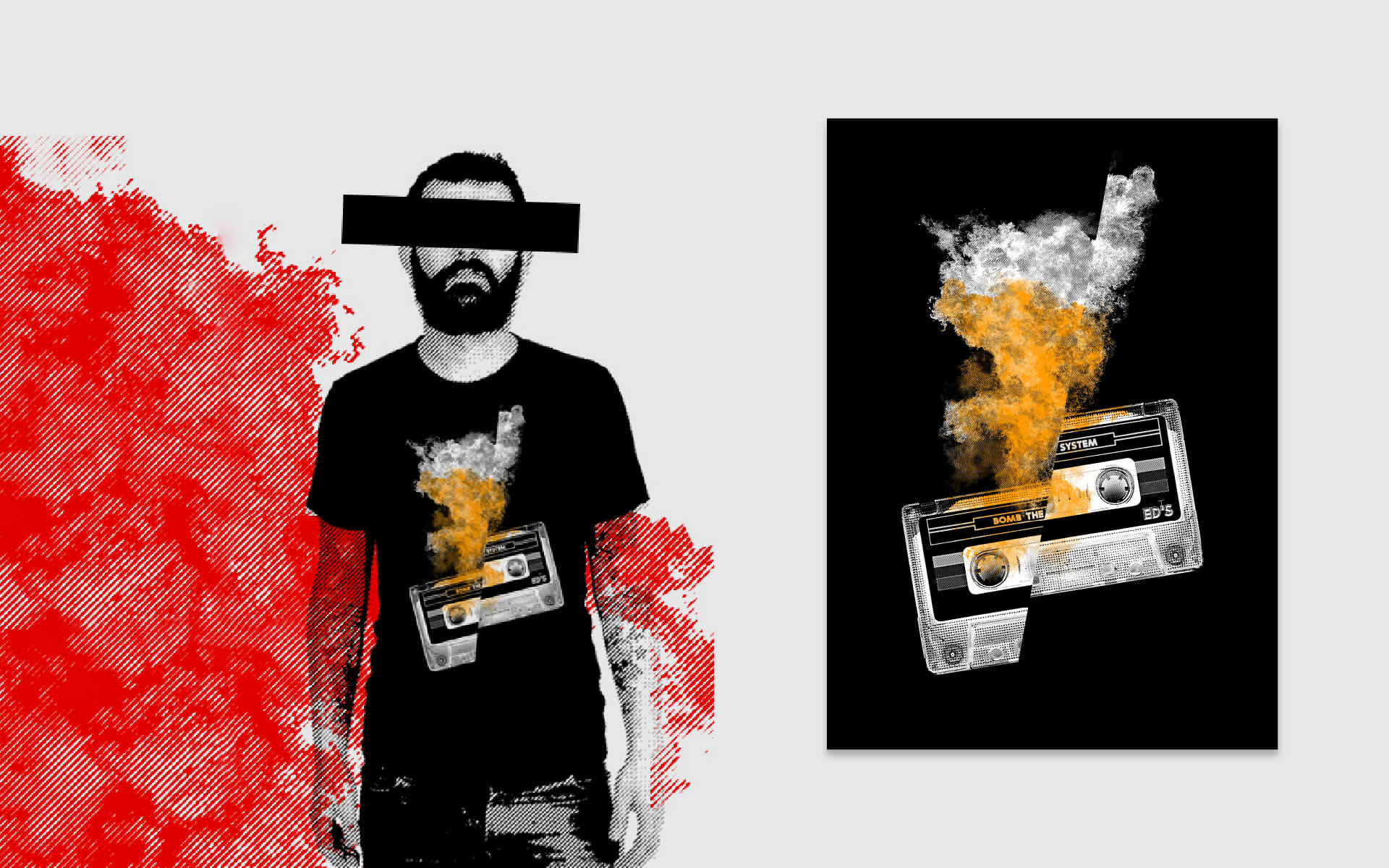 ED'S BOMB THE SYSTEM T-Shirt Illustration Tape K-7