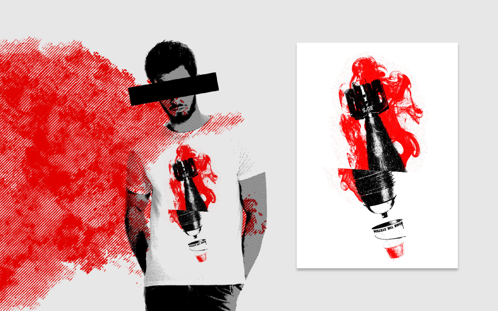 ED'S BOMB THE SYSTEM T-Shirt Illustration Bomb