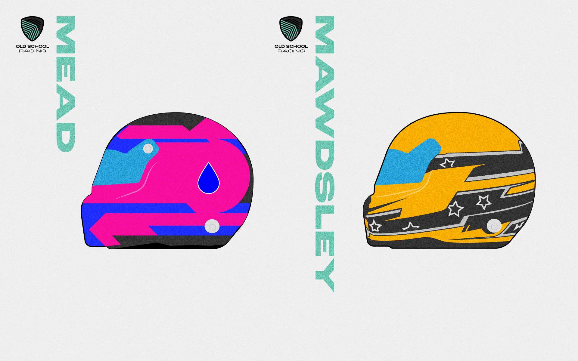 Helmet details for Old School Racing clothing