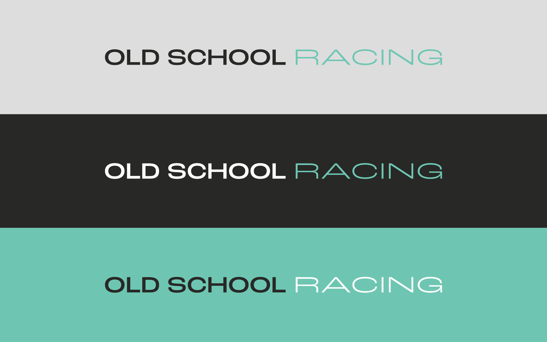 Old School Racing Word mark Color Variation