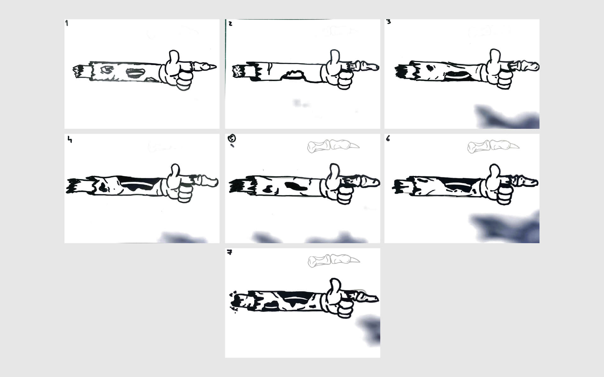 Meme Arms Logo Hand Drawn Ideation