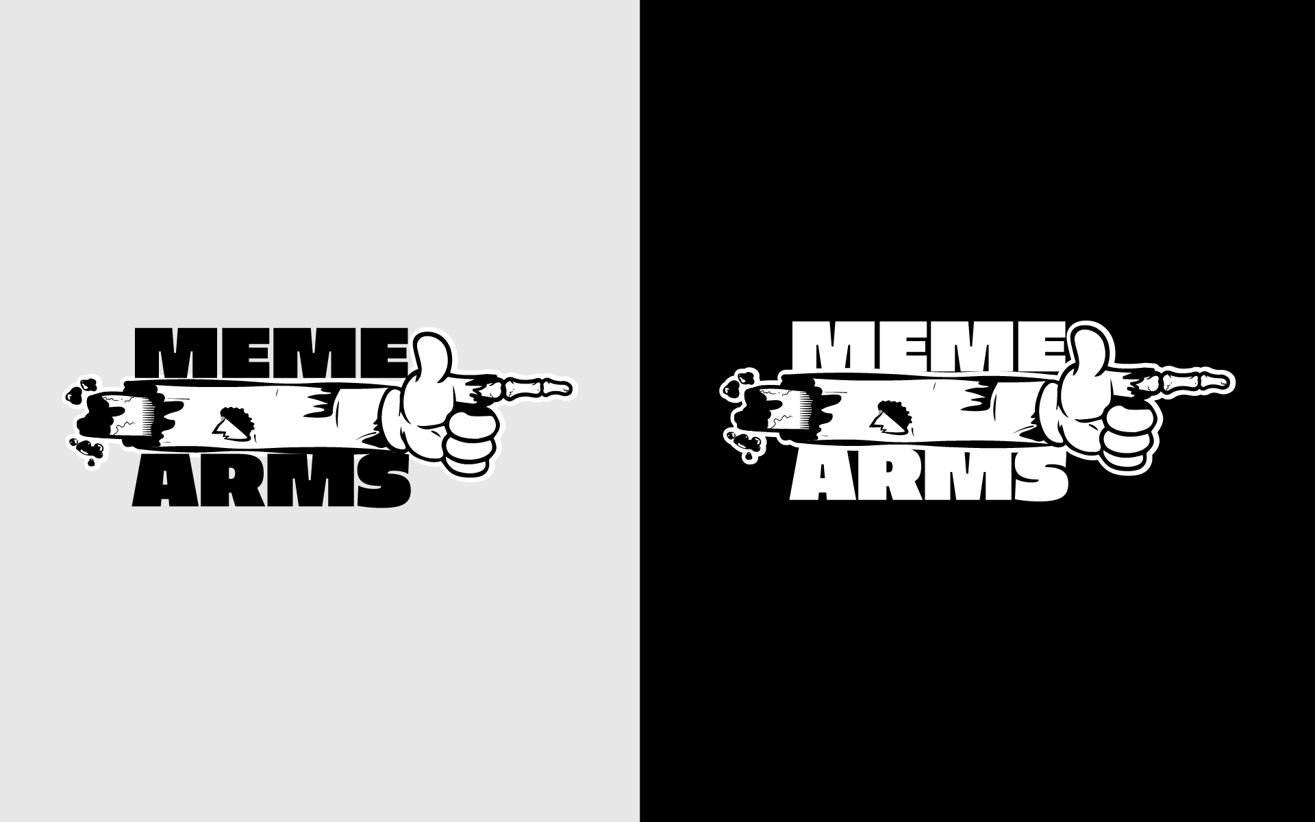 Meme Arms Branding Logo Black and White