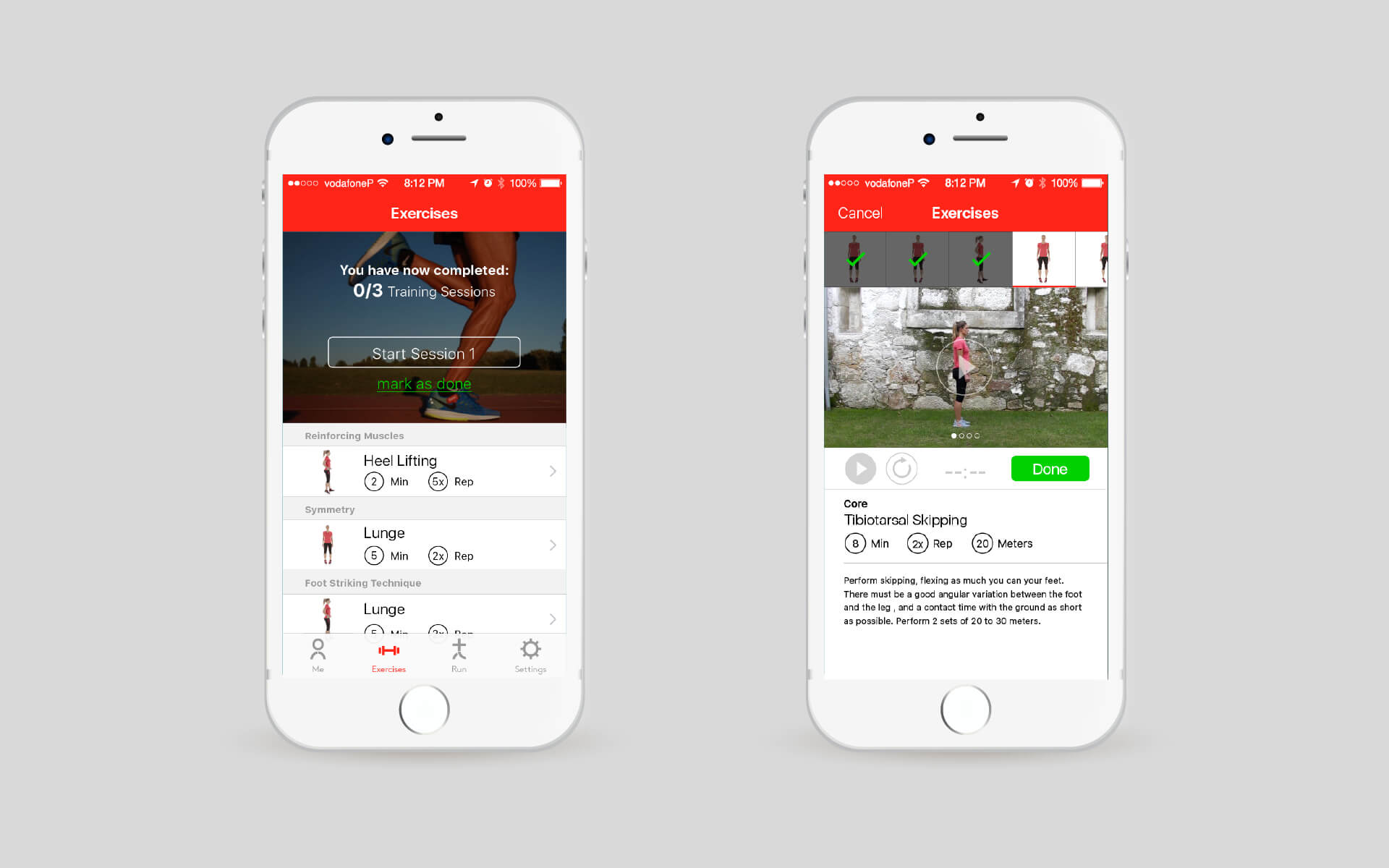 Kinematix Tune App Exercise Training Plan Screens