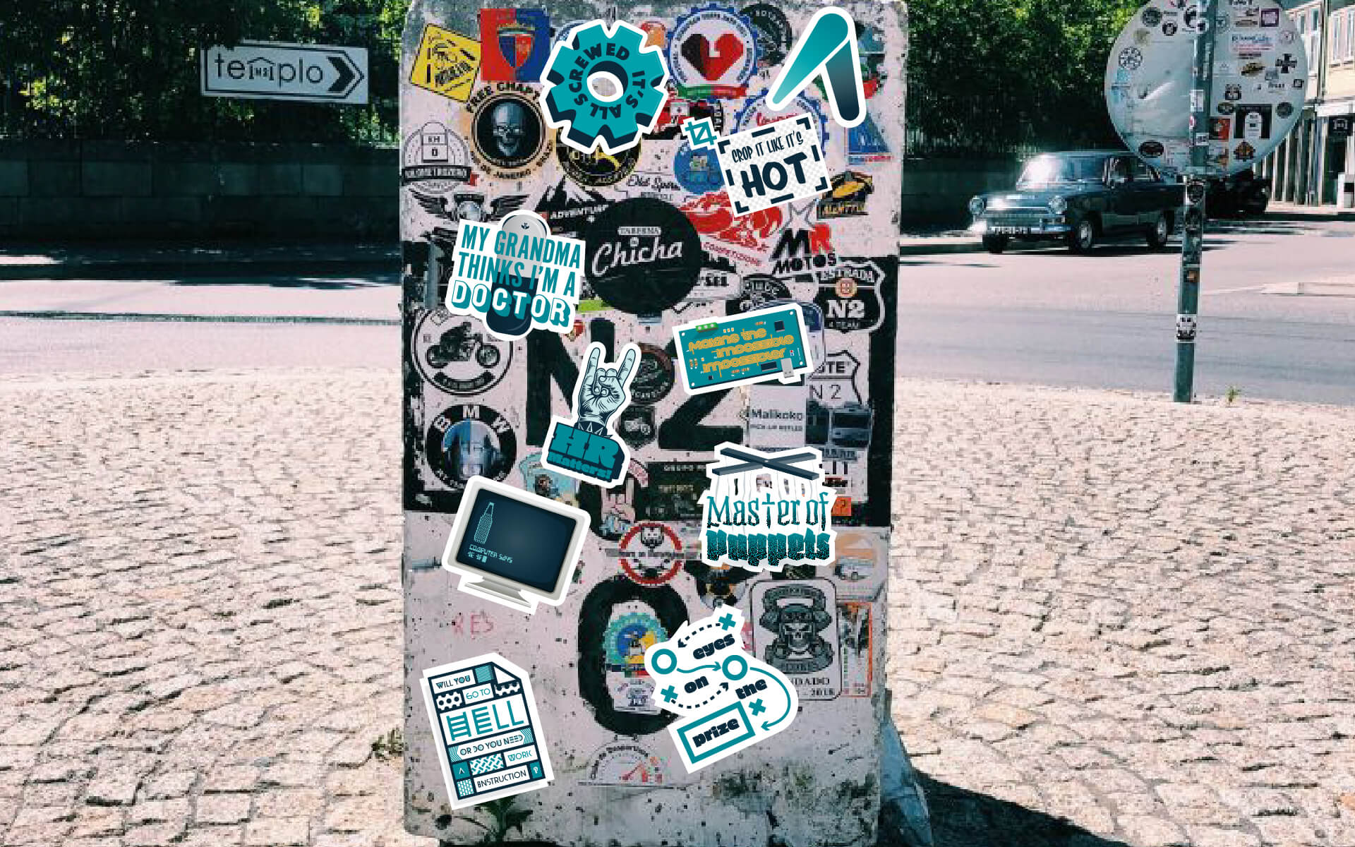 Adapttech Stickers Mockup