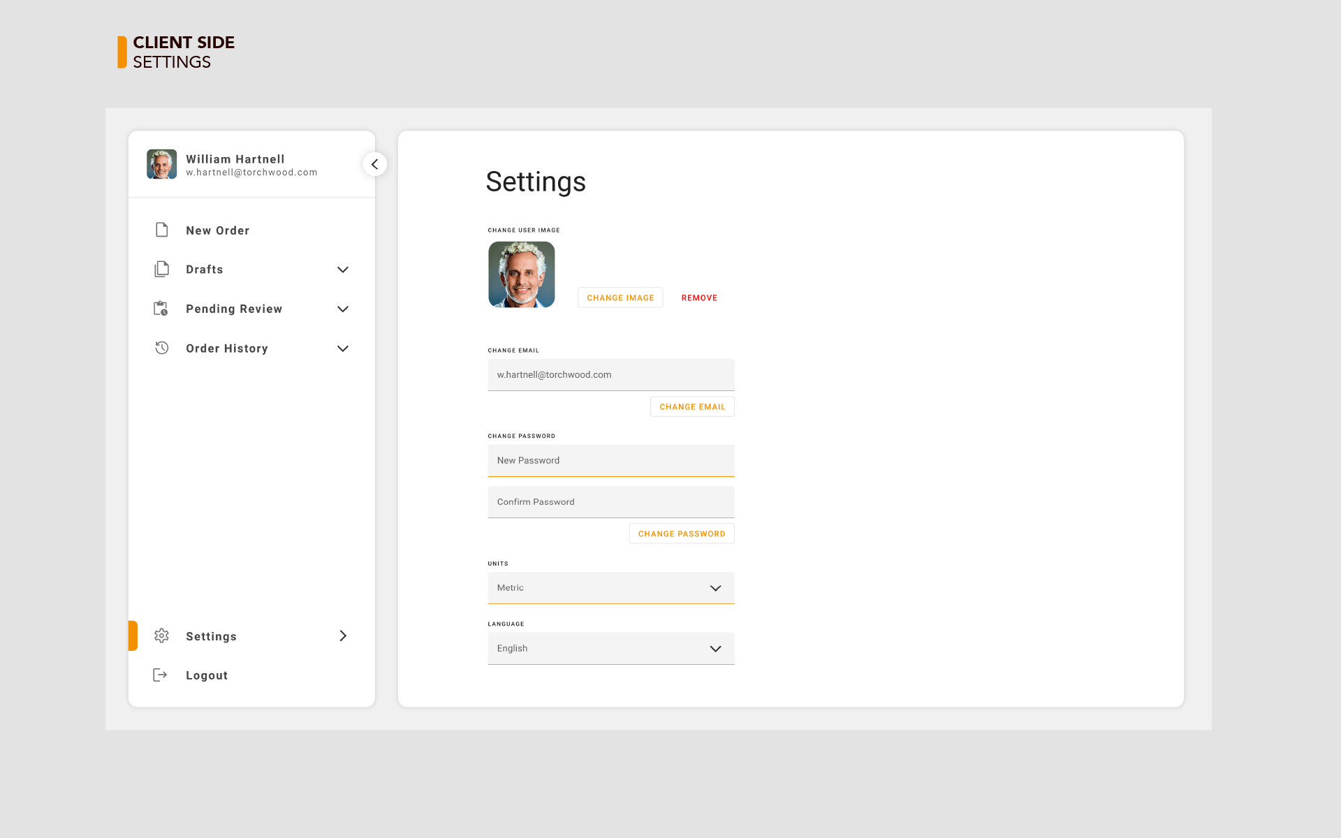 MWK App - Client Side - Settings